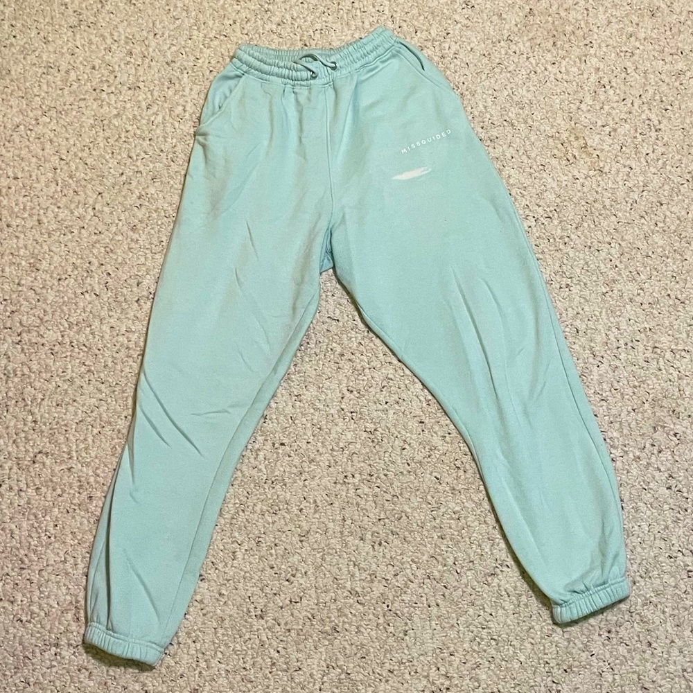 Missguided Brand Teal Sweatpants